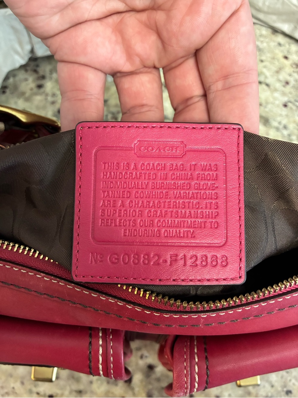 Coach Legacy double turnlock shoulder bag raspberry pink / red rare - Picture 11 of 11